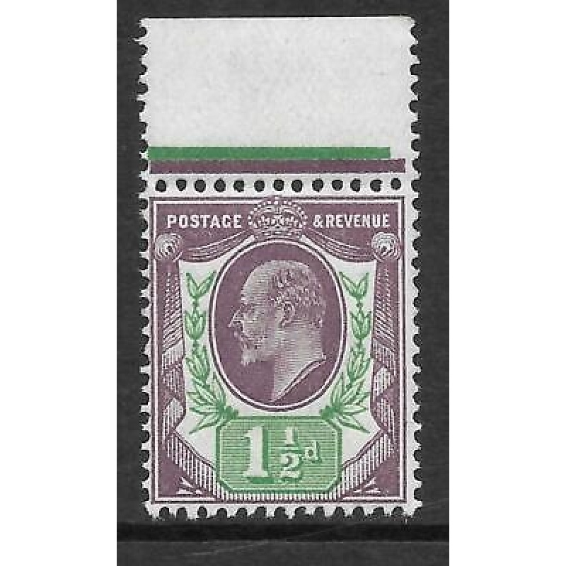 Sg289 Spec M10(7) 1d Slate Purple  Green(f) Marginal Somerset House UNMOUNTED