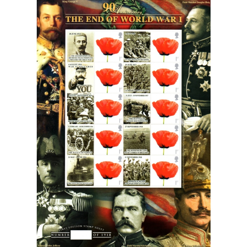 BC-183 GB 2008 End Of World War 1 no. 695 Smiler sheet UNMOUNTED MINT