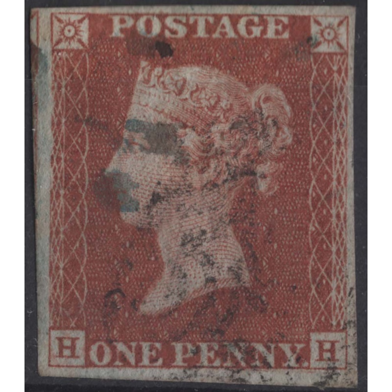 GB 1841 1d red plate 37 HD fine used, light MX, 4 good-large margins cat £110