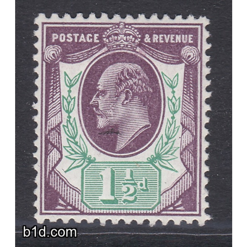1½d M9(3) de la rue edward VII stamp MOUNTED MINT