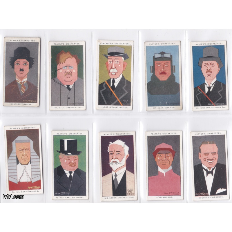 1926 straight line caricatures john player & sons cigarette card lot 40+ cards