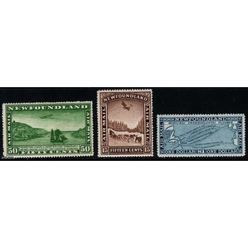 NEWFOUNDLAND SG195/7 1931 AIR SET WITH WMK MTD MINT