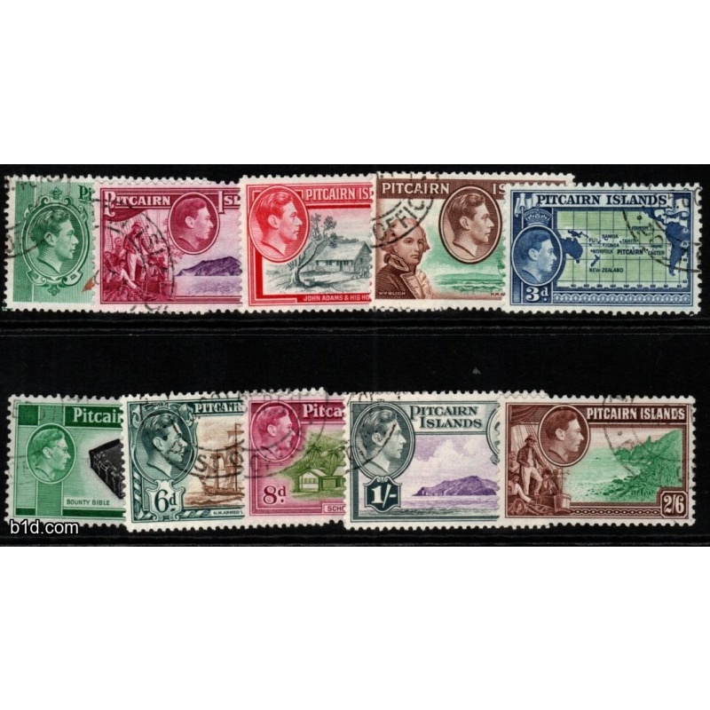 PITCAIRN ISLANDS SG1/8 1940 DEFINITIVE SET FINE USED